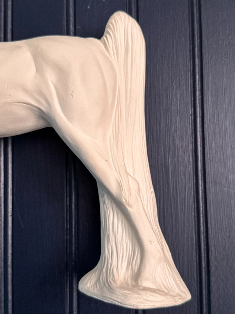 Vintage White Ceramic Horse — Large Equestrian Figurine
